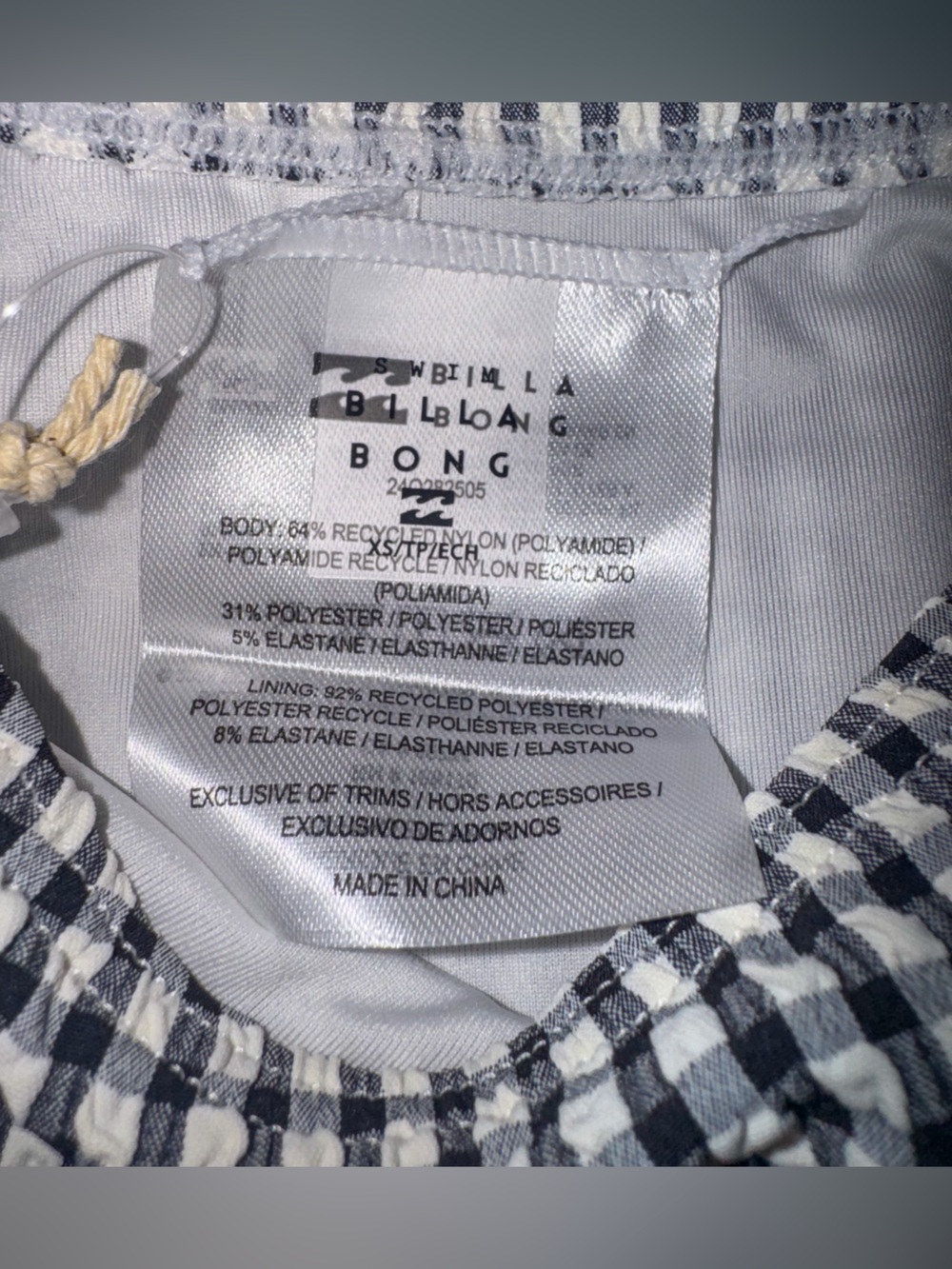 Billabong Wave Check Bikini Set - NWT - Picture 6 of 10